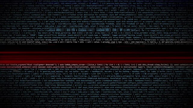 Binary code on flag of Botswana. Program source code or Hacker concept on Botswanan flag. Botswana digital technology security, hacking or programming