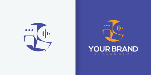 logo design chat, communication, connection, technology, logo design icon