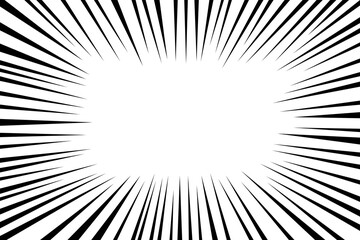 Fototapeta premium black and white radial stripes abstract background.text frame in manga and anime comics.vector Illustration