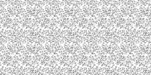 Obraz premium White floral pattern with a delicate, elegant design. seamless background pattern