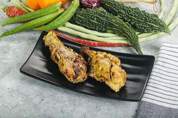 Chicken leg tikka with spices