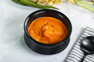 Indian cuisine - spicy prawn masala