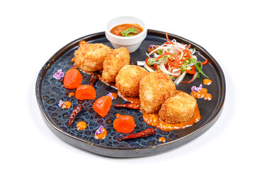 Fried Scallop with Salted Egg