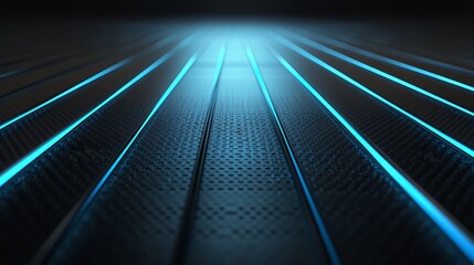 A futuristic surface with glowing blue lines, creating a sleek, tech-inspired atmosphere.