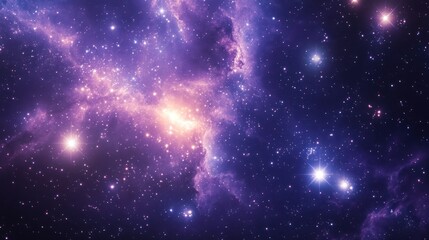 Naklejka premium A Cosmic Landscape of Stars and Nebulae