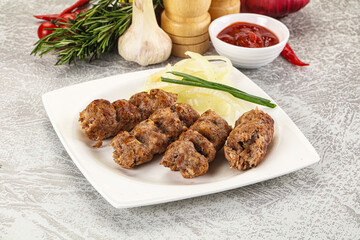 Beef kebab minced meat with onion