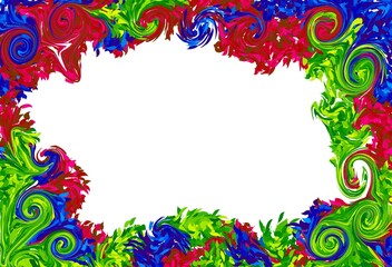 frame made of colorful flowers , with space for desaign and teks 