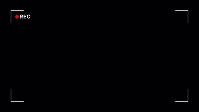 Animation Recording video camera. Black background overlay.