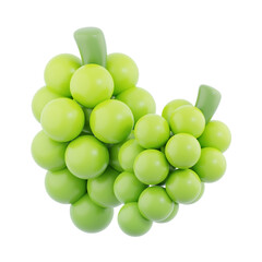 3D green grape fruits, 3D rendering