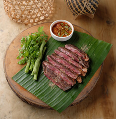 Australian beef steak A5 with spicy sauce