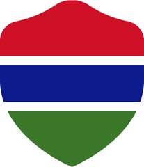 The Gambia Flag on Shield Shape