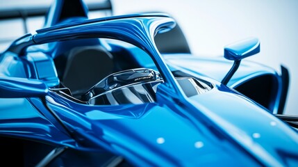 close up of the windscreen on race car, photographed in white studio space