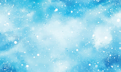 watercolor background, soft watercolor snow on a light blue background, gently blurred, creating the effect of a soft winter snowfall	
