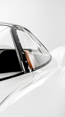 Obraz premium close up of the windscreen on race car, photographed in white studio space