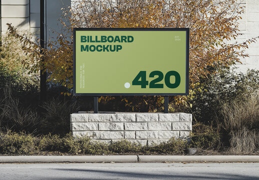 Small Horizontal Billboard Mockup