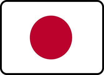 Japan Flag Rounded Rectangle Icon