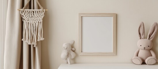 Minimalist Nursery Decor with a Blank Frame