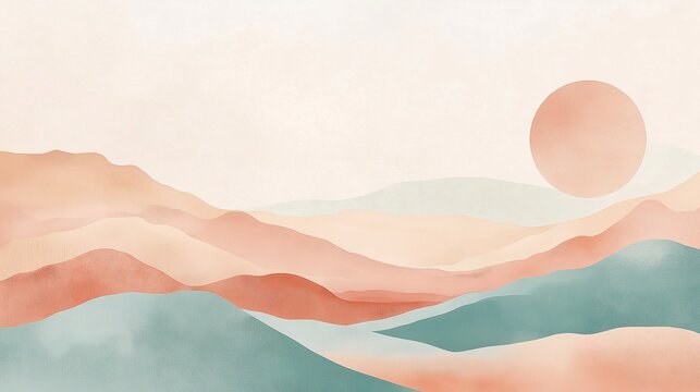 calming background with soft, pastel hues and organic shapes, tranquility of a desert landscape