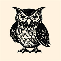 Irritable owl vector file illustration