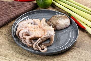 Raw fresh octopus for cooking