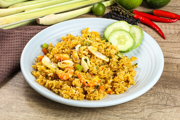 Asian Fried rice with seafood