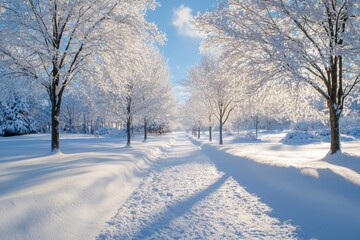 Winter season background with white snow