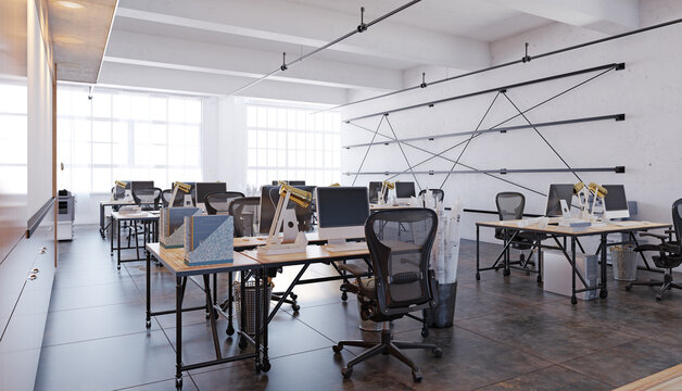 Open industrial office space