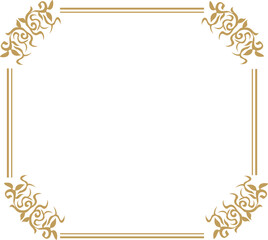 frame with gold ornament frame with golden leaves for wedding invite, menus, certificates, boutiques, spa and logo design. 