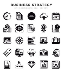 Set of Business Strategy Icons. Simple Lineal Filled art style icons pack.