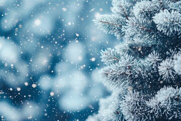 Winter season background with white snow