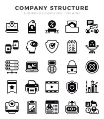Set of Company Structure Icons. Simple Lineal Filled art style icons pack.