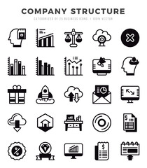 Company Structure Icon Pack 25 Vector Symbols for Web Design.