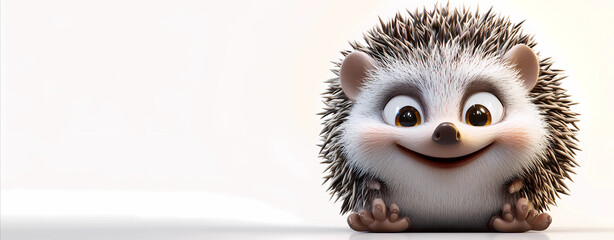 Fototapeta premium hedgehog cartoon: Cute happy hedgehog cartoon Illustration, Charming Hedgehog Cartoon Drawing