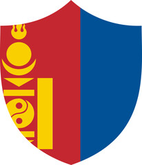 Naklejka premium Shield Icon of Mongolia Flag