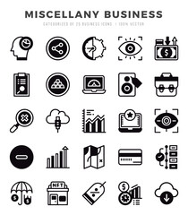 Set of Lineal Filled Miscellany Business Icons. Lineal Filled art icon. Vector illustration