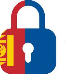 Mongolia flag on Lock icon