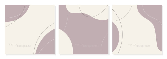 Fototapeta premium Templates social stories square layout, abstract boho style, beige and pink pastel poster and advertising design, brochure. 