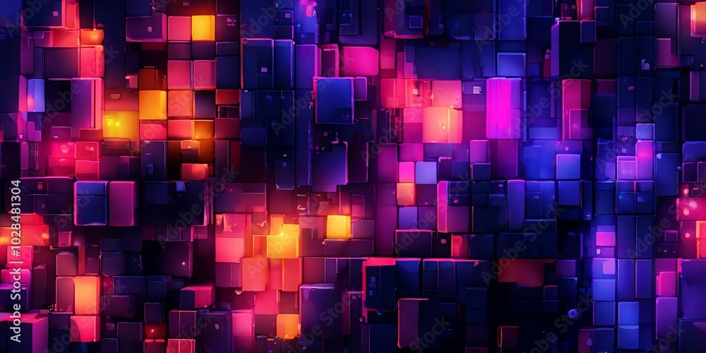 Poster A colorful image of blocks with a blue background