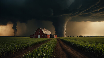 storm clouds over the countryside