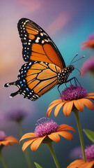 Fototapeta premium monarch butterfly on flower