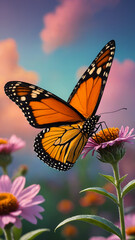 Fototapeta premium butterfly on flower