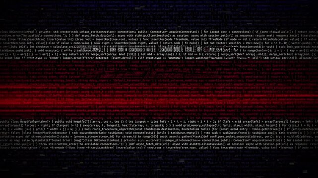 Binary code on flag of Costa Rica. Program source code or Hacker concept on Costa Rican flag. Costa Rica digital technology security, hacking or programming