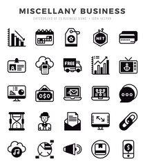 Miscellany Business icons set for website and mobile site and apps.
