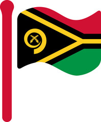 Vanuatu Flag free flown Rounded icon