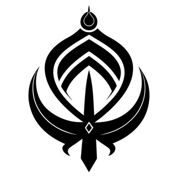 black sikh symbol on white background clip art preview