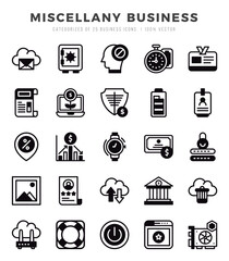Simple Set of Miscellany Business Related Vector Lineal Filled Icons.