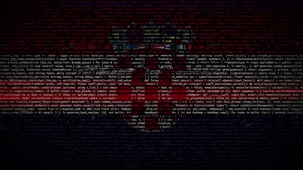 Binary code on flag of Croatia. Program source code or Hacker concept on Croatian flag. Croatia digital technology security, hacking or programming - Powered by Adobe