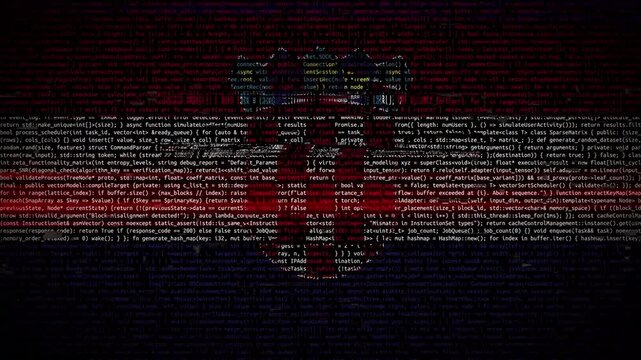 Binary code on flag of Croatia. Program source code or Hacker concept on Croatian flag. Croatia digital technology security, hacking or programming - Powered by Adobe