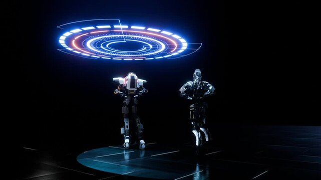 Dancing robots in another science fiction world.