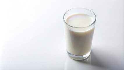 Glass of milk isolated on white background